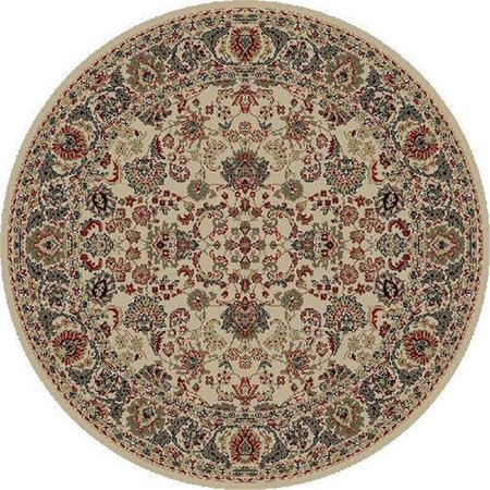 CONCORD GLOBAL 5 ft. 3 in. Persian Classics Mahal - Round, Ivory 21020